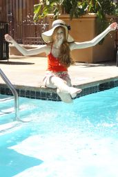 Katherine McNamara - Photoshoot by a Pool in Los Angeles - September 2014