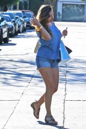 Kelly Brook in Jeans Shorts - Shopping on Melrose in Los Angeles, Sept. 2014