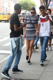 Kendall Jenner in Mini Dress Out in New York City - September 2014