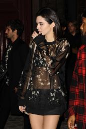 Kendall Jenner Night Out Style - in Paris, September 2014