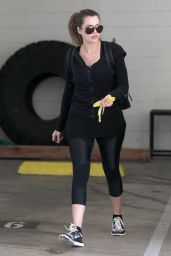 Khloe Kardashian in Leggings Going to the Gym in Los Angeles, Sept. 2014