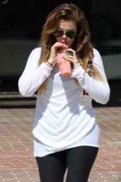 Khloe Kardashian in Leggings - Leaving Earthbar in Los Angeles, September 2014