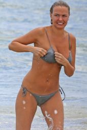 Lara Bingle in a Bikini on a Beach in Hawaii - August 2014