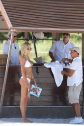 Lauren Stoner in White Bikini on the Beach in Miami - September 2014