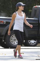 Lea Michele in Leggings - Hiking in Studio City, September 2014