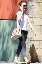 Lily Collins in Leggings Going to a Gym in Los Angeles - Sept. 2014