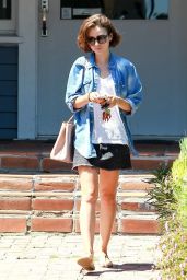 Lily Collins Leaving a SPA in Los Angeles - September 2014