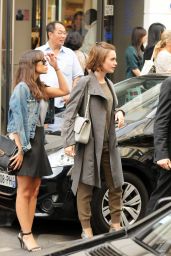 Lily Collins Street Style - Shopping in Paris, September 2014