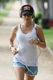 Lucy Hale - Jogging Before Going to a Gym in Los Angeles - Sept. 2014