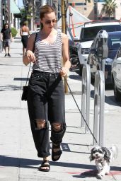Mena Suvari Walking Her Dog - Out in Los Angeles - September 2014