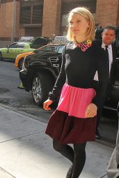 Mia Wasikowska in a Colorful Skirt in New York City - September 2014