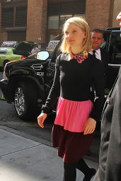 Mia Wasikowska in a Colorful Skirt in New York City - September 2014