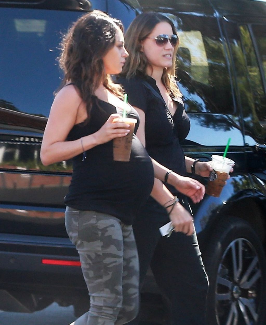 Mila Kunis in Leggings - Leaving Starbucks in Studio City - September ...