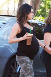 Mila Kunis in Leggings - Leaving Starbucks in Studio City - September 2014