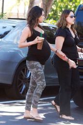 Mila Kunis in Leggings - Leaving Starbucks in Studio City - September 2014