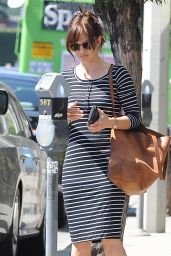 Minka Kelly Booty in Striped Dress - Out in Los Angeles, September 2014