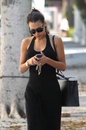 Naya Rivera in a Black Maxi Dress Out in Beverly Hills - September 2014