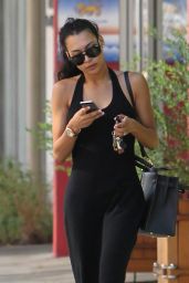 Naya Rivera in a Black Maxi Dress Out in Beverly Hills - September 2014