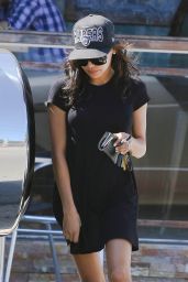 Naya Rivera Leggy in Black Mini Dress - Leaving Spitz Resturant in LA, Sept. 2014