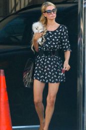 Paris Hilton in Mini Dress - Out in West Hollywood - September 2014