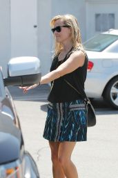 Reese Witherspoon in Mini Skirt Out in Brentwood - September 2014