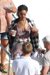 Rihanna Holidaying Around the Med Calvi in Corsica - September 2014