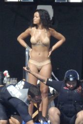 Rihanna in a Bikini - Paddleboarding in Italy, August 2014