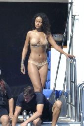 Rihanna in a Bikini - Paddleboarding in Italy, August 2014