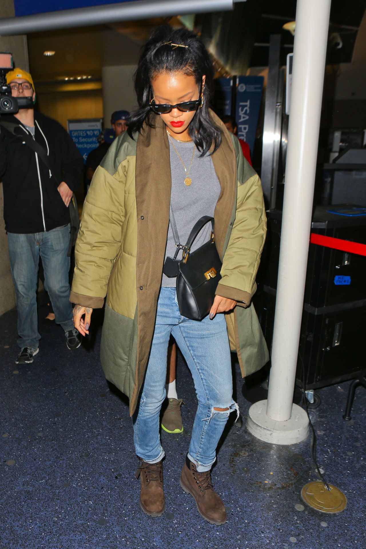 Rihanna in Jeans - Arriving at LAX Airport in Los Angeles, Sept. 2014 ...