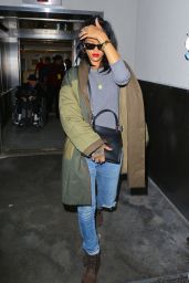 Rihanna in Jeans - Arriving at LAX Airport in Los Angeles, Sept. 2014