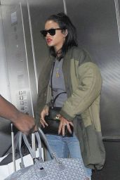 Rihanna in Jeans - Arriving at LAX Airport in Los Angeles, Sept. 2014