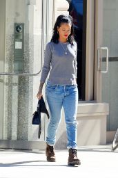 Rihanna in Ripped Jeans - Out in Soho, New York City, September 2014