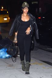Rihanna Street Style - Stopping by a Recording Studio in NYC - September 2014