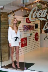 Rosie Huntington-Whiteley in a White Dress - Launches Coca-Cola Life in London - September 2014