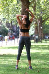 Sophie Anderton in Spandex - Battersea Park Workout London, August 2014