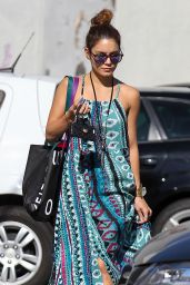 Vanessa Hudgens in Summer Dress - at Urban Outfitters in Studio City - September 2014