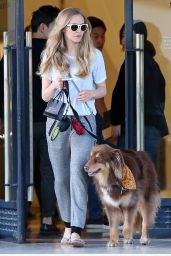 Amanda Seyfried - Out Walking Her Dog in Beverly Hills - October 2014