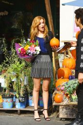 Bella Thorne in Mini Dress - Out in New York City - October 2014