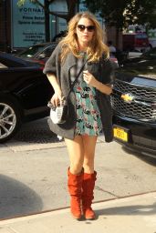 Blake Lively in Knee High Boots - Out in New York City - October 2014