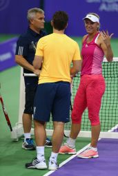 Caroline Wozniacki Practices - BNP Paribas WTA Finals 2014 in Singapore