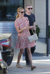 Cat Deeley Wearing a Flowered Mini Dress in Beverly Hills - October 2014