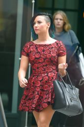 Demi Lovato in Mini Dress - Out in Soho, NYC - October 2014