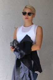 Dianna Agron in Leggings - Out in West Hollywood, October 2014