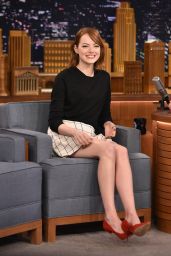 Emma Stone Appeared on The Tonight Show With Jimmy Fallon in New york City - October 2014
