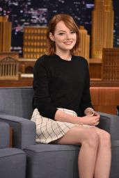 Emma Stone Appeared on The Tonight Show With Jimmy Fallon in New york City - October 2014