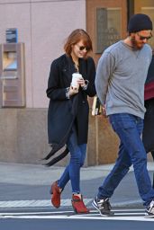 Emma Stone Street Style - Out in New York City - October 2014