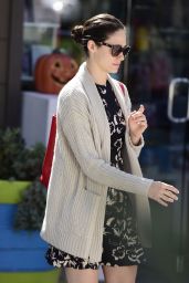 Emmy Rossum Street Style - Out in West Hollywood - October 2014