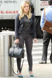 Hilary Duff in Leater Pants - 