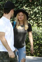 Hilary Duff in Ripped Jeans - Halloween Costume Party at a School in Beverly Hills - October 2014