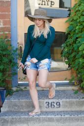 Hilary Duff Leggy in Ripped Denim Jeans - October 2014
